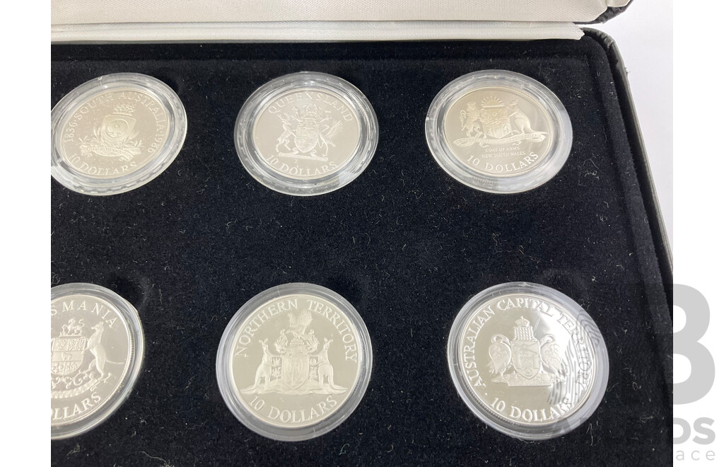 Australian RAM Ten Dollar Proof Coins State Series Collection 1985-1993