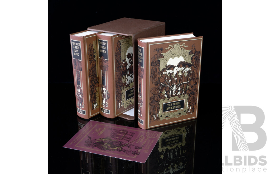 Alexander Dumas, The Man in the Iron Mask, the Three Musketeers & Twenty Years After, Folio Society, 2001, Three Volume Hardcover Set in Slipcase