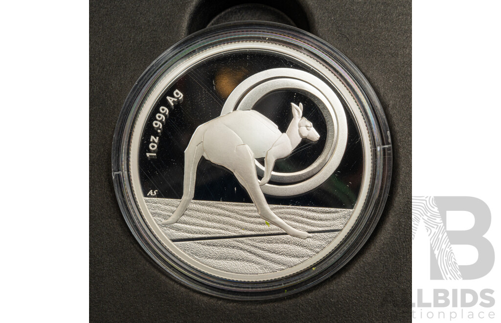 Australian RAM 2021 Silver Proof One Dollar Coin, Kangaroo Series, Outback Majesty .999