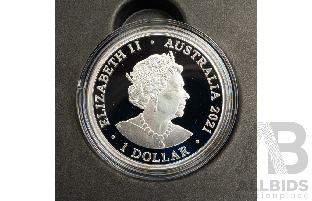 Australian RAM 2021 Silver Proof One Dollar Coin, Kangaroo Series, Outback Majesty .999