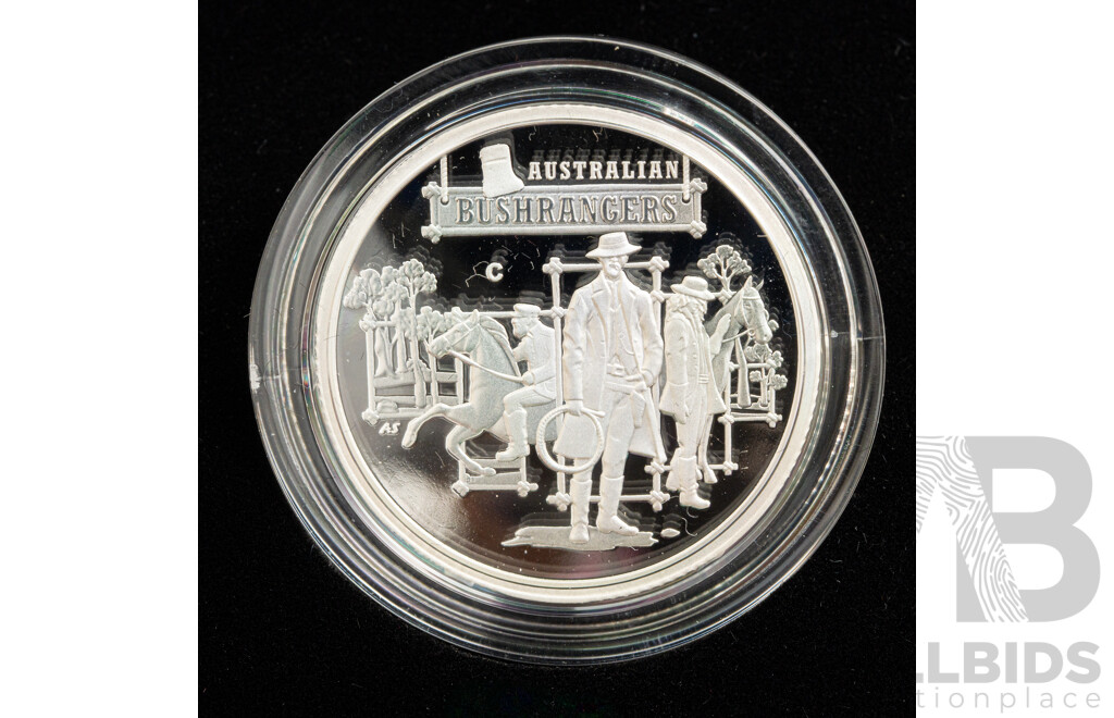 Australian RAM 2019 Silver Proof One Dollar Coin, 'C' Mint Mark, the Bold the Bad and the Ugly, Captain Thunderbolt and the Captains Lady .999