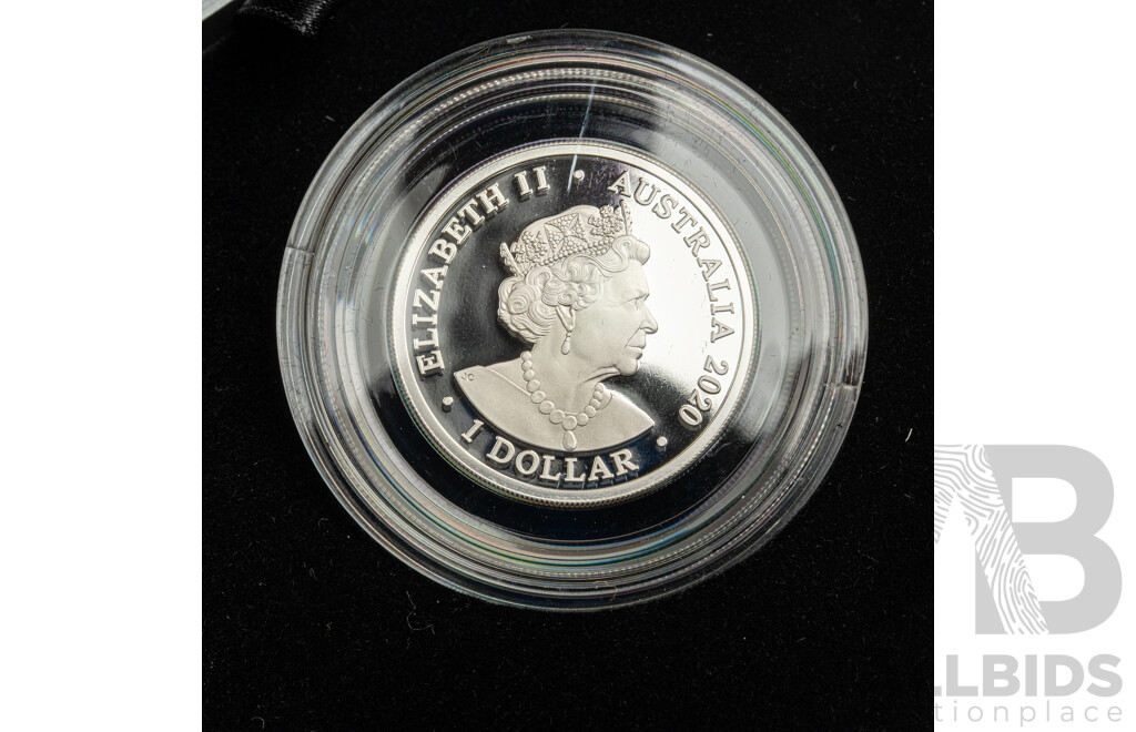 Australian RAM 2020 Silver Proof One Dollar Coin, Kangaroos at Dawn .999