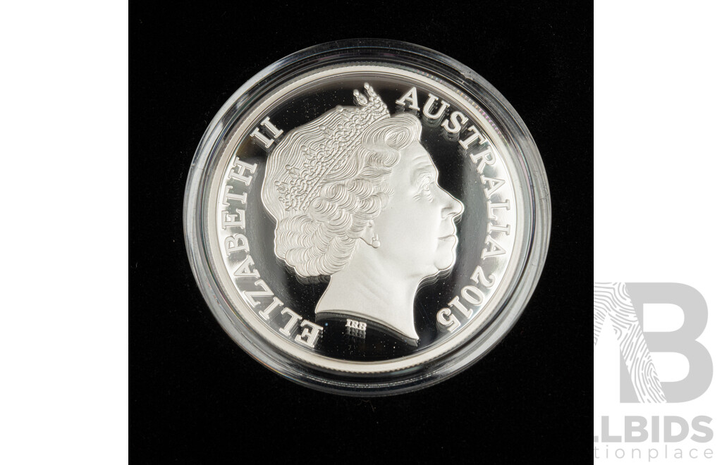 Australian RAM 2015 Silver Proof One Dollar Coin, Kangaroo Series, Explorers First Sightings .999