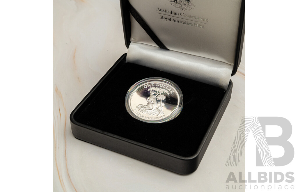 Australian RAM 2015 Silver Proof One Dollar Coin, Kangaroo Series, Explorers First Sightings .999