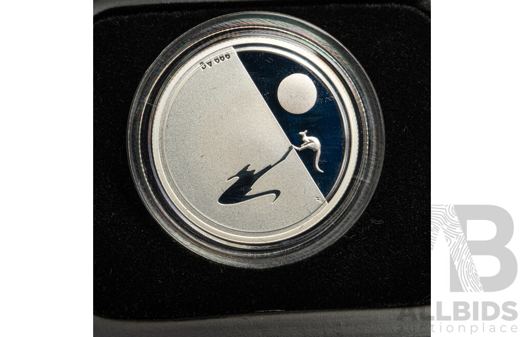 Australian RAM 2015 Silver Proof One Dollar Coin, Kangaroo at Sunet .999