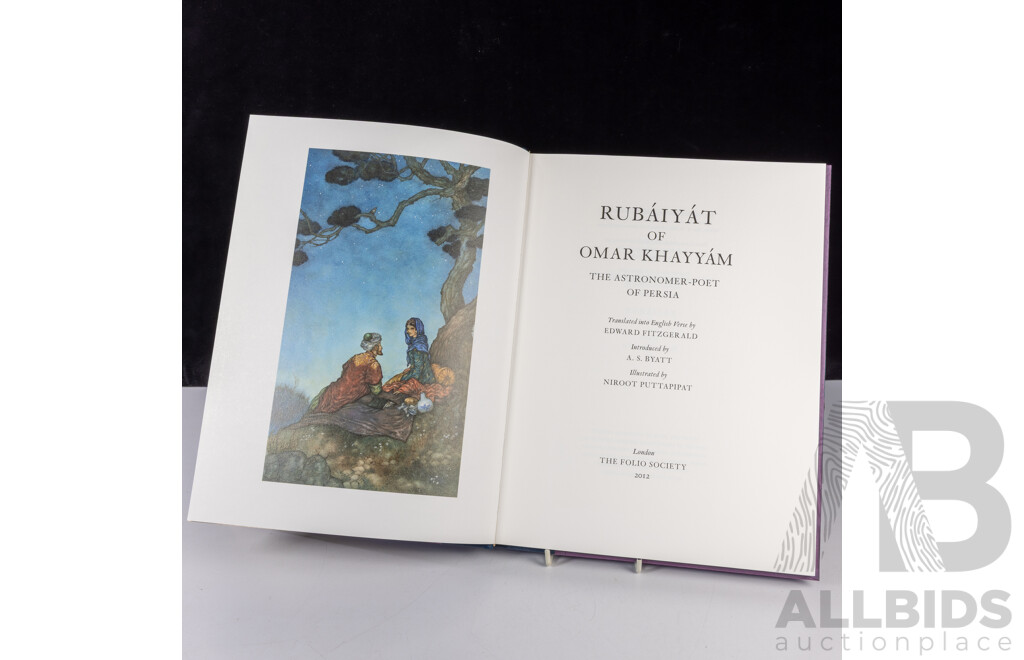 Collection Four Folio Society Titles Comprising Hassan by J Flecker, the Rubaiyat of Omer Khayyam, Goblin MArket by Christina Rosetti & the Prophet by K Gibran. All Hardcovers with Slip Cases