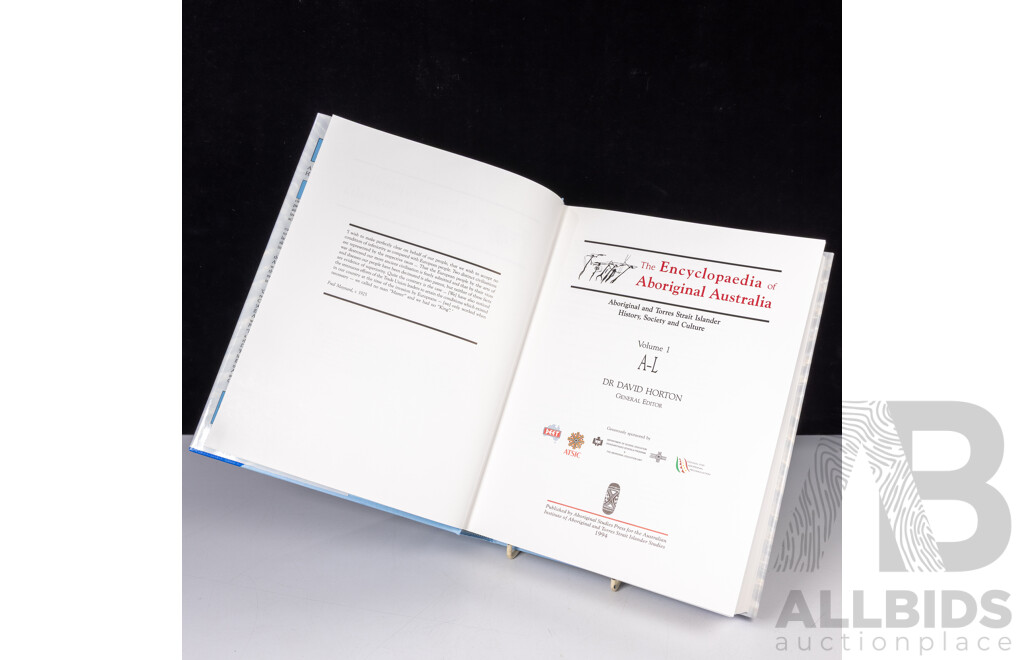 The Encyclopedia of Aboriginal Australia, Volumes 1 & 2, Australian Institute of Aboriginal & Torres Strait Islander Studies, Hardcovers with Dust Jackets in Slip Case