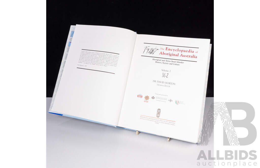 The Encyclopedia of Aboriginal Australia, Volumes 1 & 2, Australian Institute of Aboriginal & Torres Strait Islander Studies, Hardcovers with Dust Jackets in Slip Case
