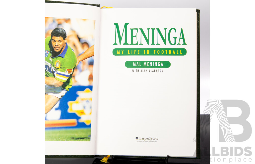 Signed by Mal Meninga, Number 142 of 2671, My Life in Football, Harper Sports, 1995, Hardcover in Slip Case