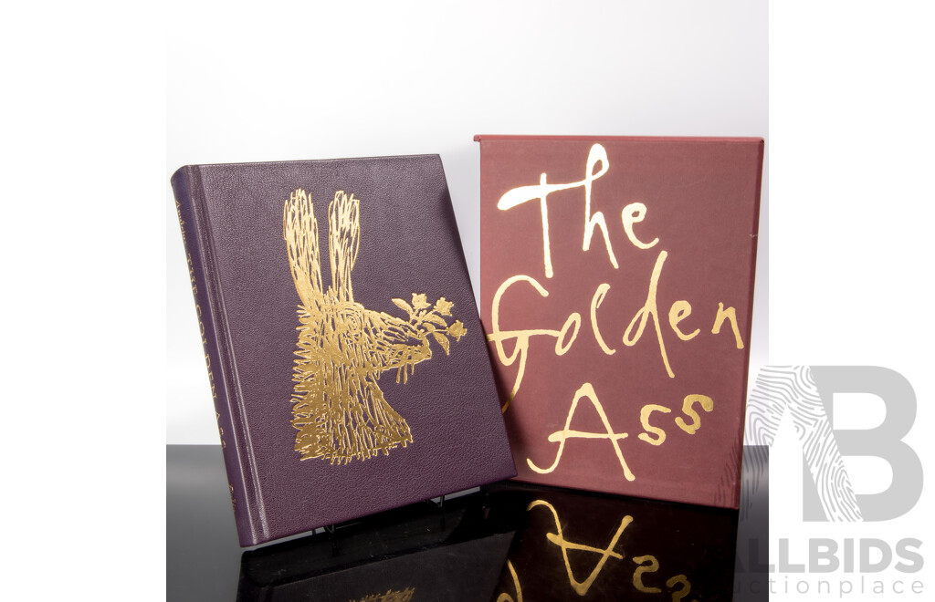 Limited Edition 249 of 1000, Signed by Artist Quentin Blake, the Golden Ass or Metamorphoses, Apuleius, Folio Society, Indian Goat Skin with Embossed Design Hardcover and Slip Case