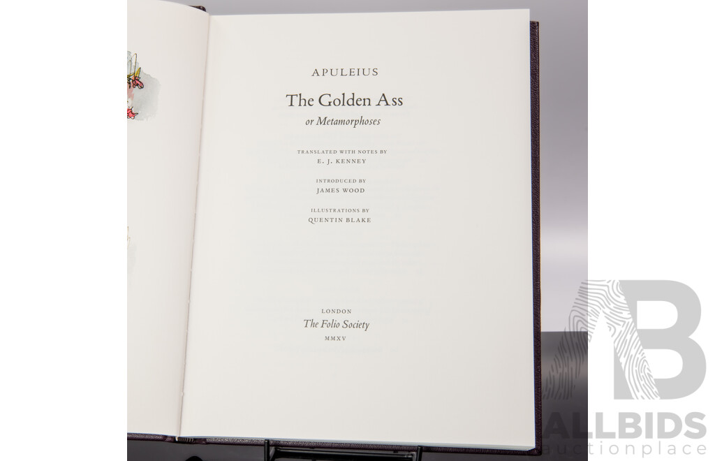Limited Edition 249 of 1000, Signed by Artist Quentin Blake, the Golden Ass or Metamorphoses, Apuleius, Folio Society, Indian Goat Skin with Embossed Design Hardcover and Slip Case