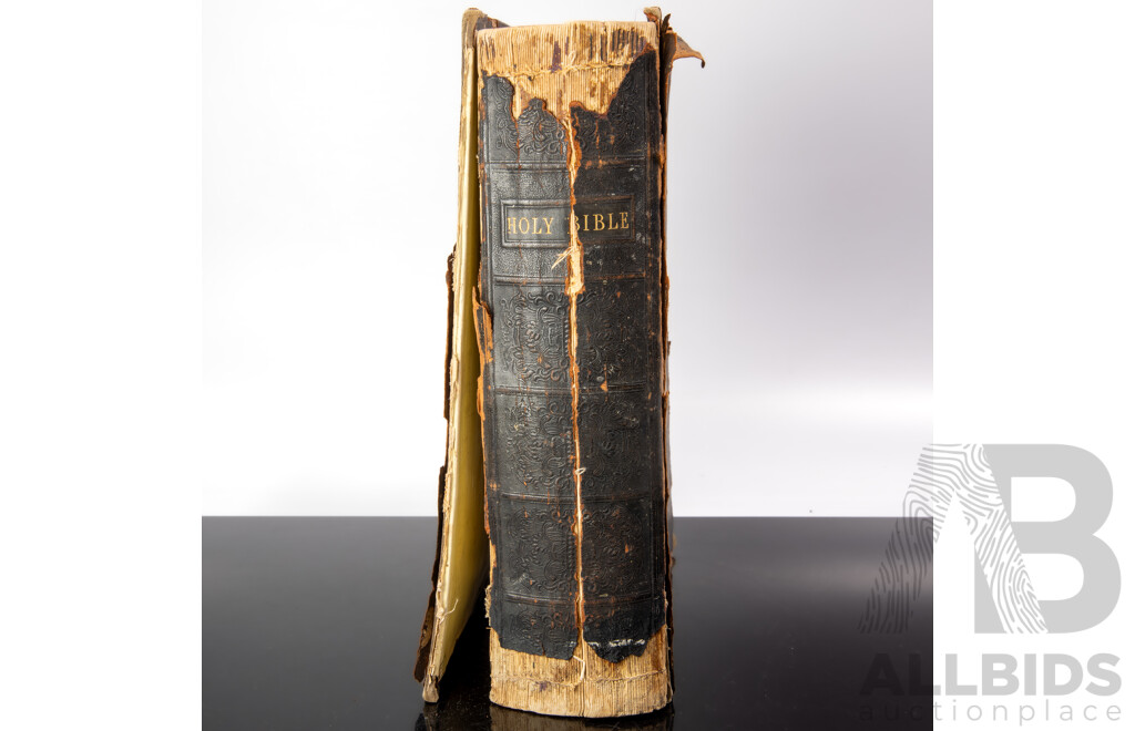 Antique Volume, the Holy Bible, George E B Eyre & William Spottiswoode, 1883, Embossed Leather Bound Hardcover