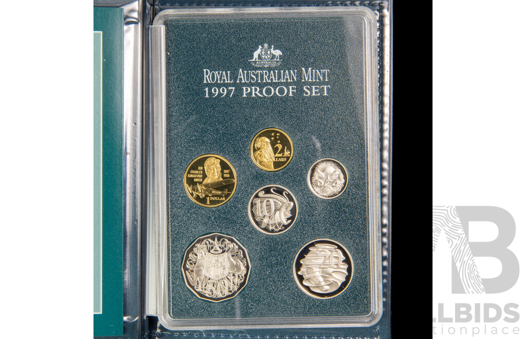 Australian RAM 1997 Six Coin Proof Set Including Sir Kingsford Smith One Dollar