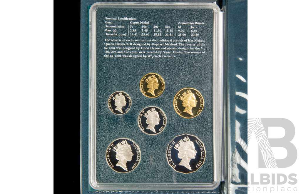 Australian RAM 1997 Six Coin Proof Set Including Sir Kingsford Smith One Dollar