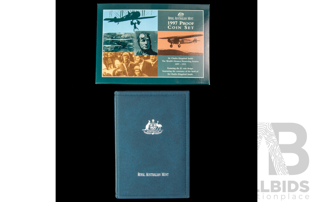 Australian RAM 1997 Six Coin Proof Set Including Sir Kingsford Smith One Dollar
