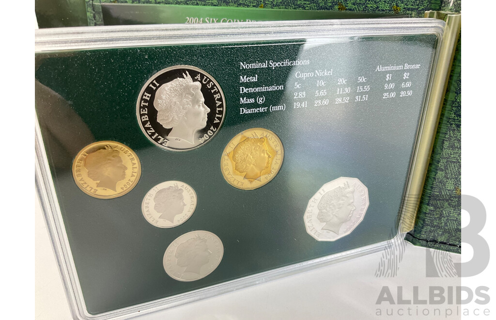Australian RAM 2004 Six Proof Coin Set, with Holographic One Dollar Coin