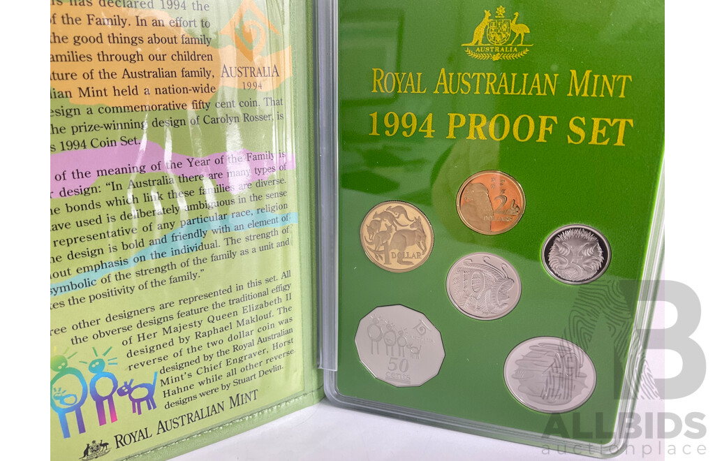 Australian RAM 1994 Six Proof Coin Set, International Year of the Family