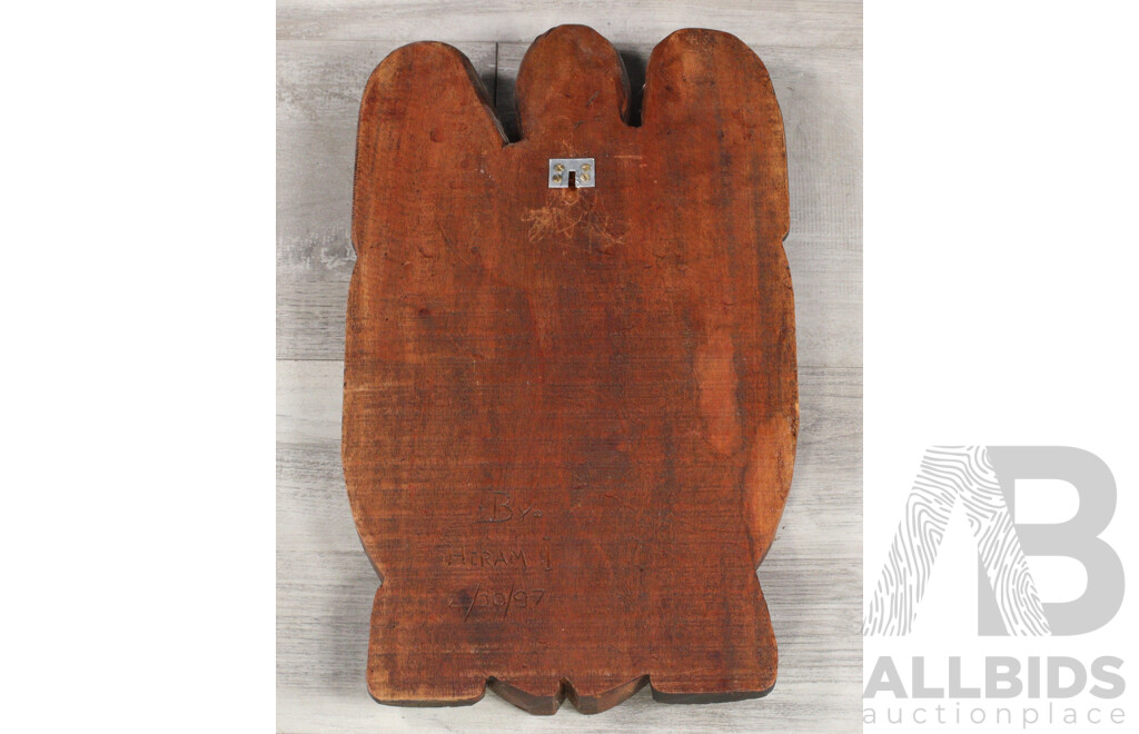 Carved Timber Wall Mount Tiurtle Figure by Hiram I