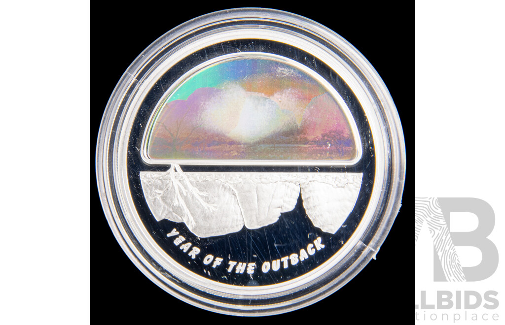 Australian RAM 2002 Holographic Proof Five Dollar Coin, Finale Coin, Year of the Outback .999