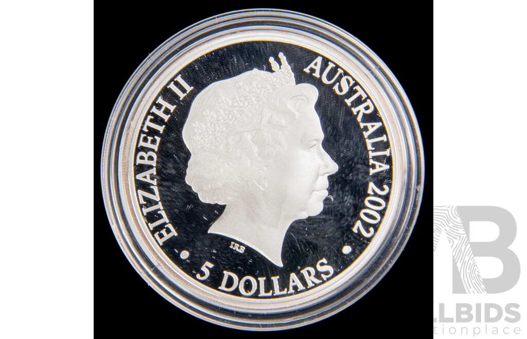 Australian RAM 2002 Holographic Proof Five Dollar Coin, Finale Coin, Year of the Outback .999