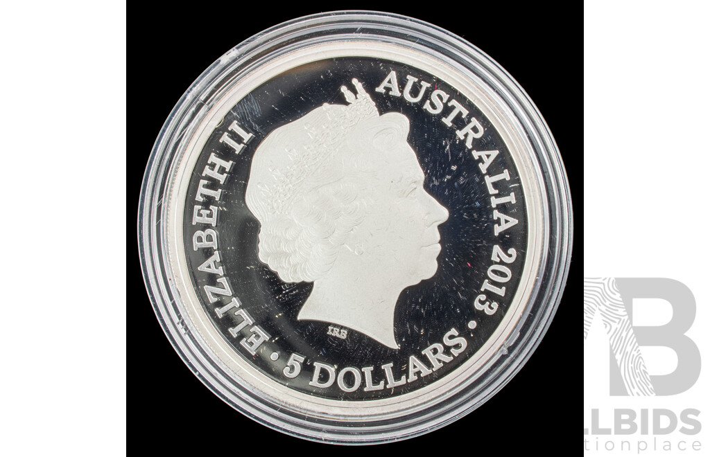 Australian RAM 2013 Silver Five Dollar Coin, Centenary of Canberra .999 with UNC Twenty Cent
