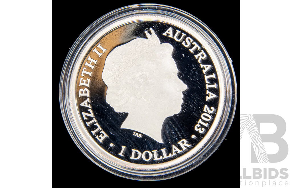 Australian RAM 2013 Silver Proof One Dollar Coin, 20th Anniversary of Kangaroo Series .999