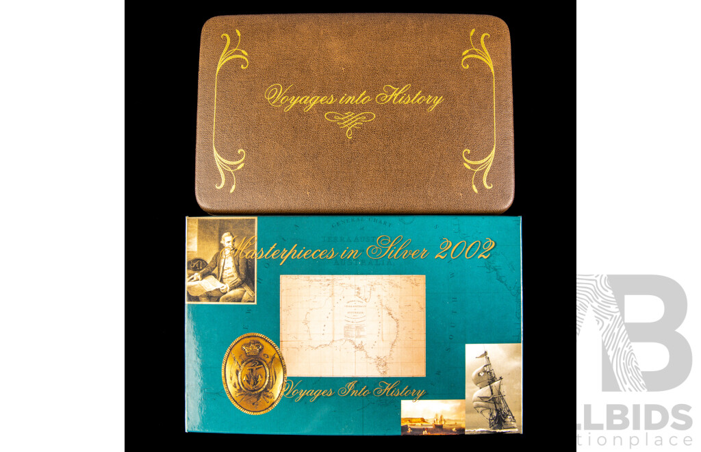 Australian RAM 2002 Masterpieces in Silver Four Silver Five Dollar Coin Set, Voyages Into History .999
