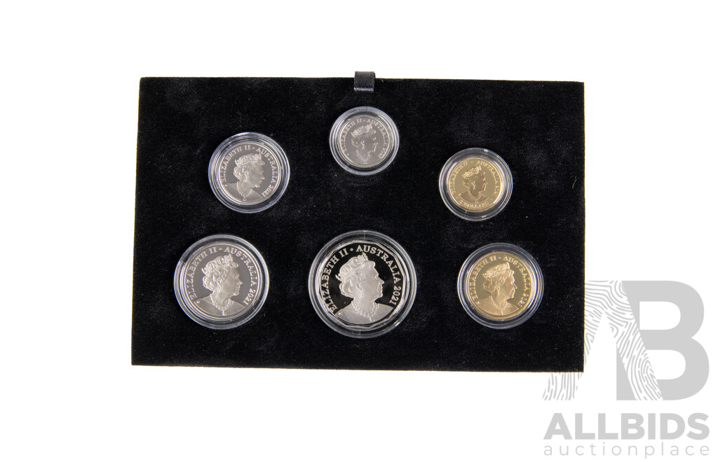 Australian RAM 2021 Six Proof Coin Set, 50th Anniversary of the Aboriginal Flag
