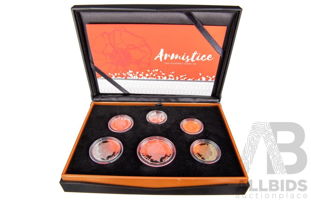Australian RAM 2018 Six Proof Coin Set, Armistice One Hundred Years on