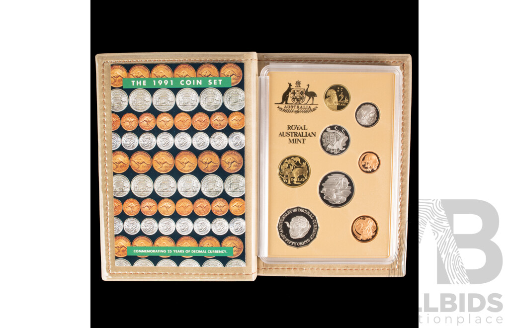 Australian RAM 1991 Proof Coin Set, Twenty Five Years of Decimal Currency