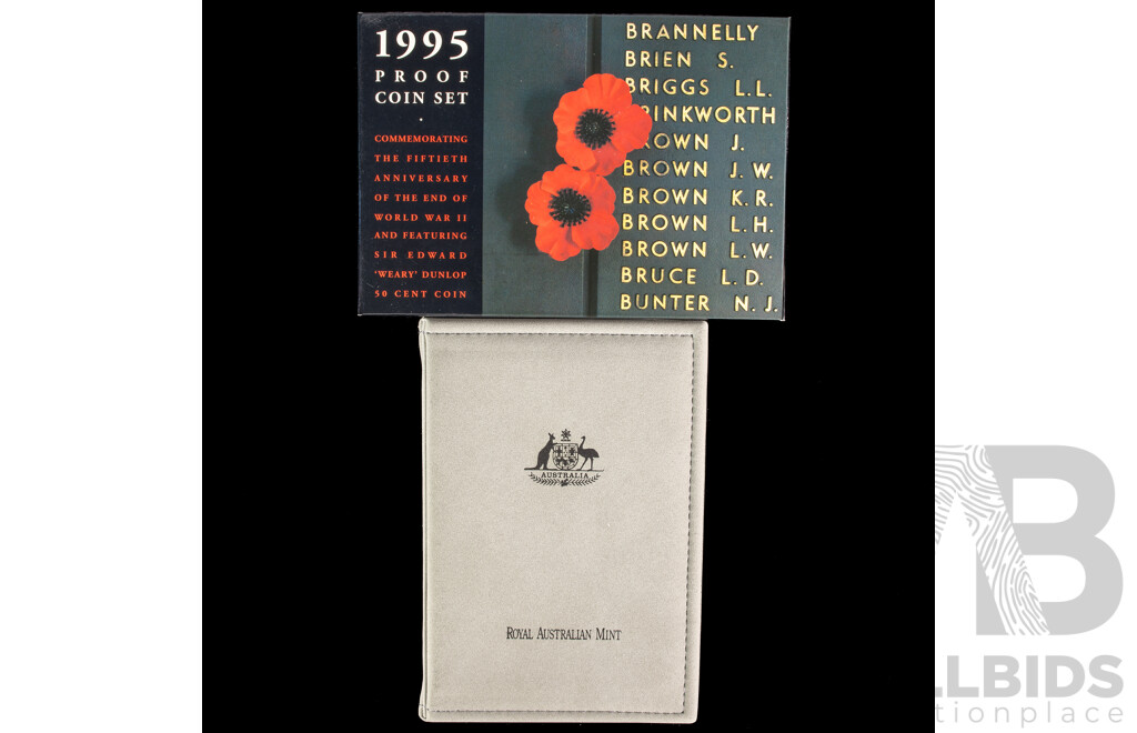 Australian RAM 1995 Six Proof Coin Set, Fiftieth Anniversary of the End of World War Two