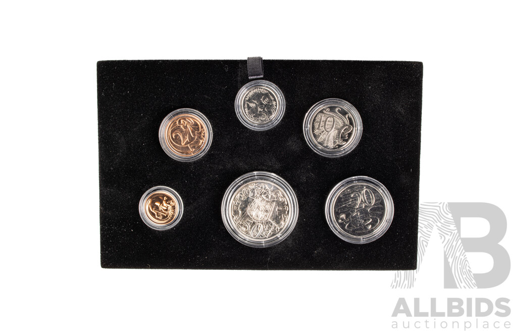 Australian RAM 2016 Six UNC Coin Set, In Come the Dollars in Come the Cents, Decimal Money for Australia with Round Silver Fifty Cent Coin