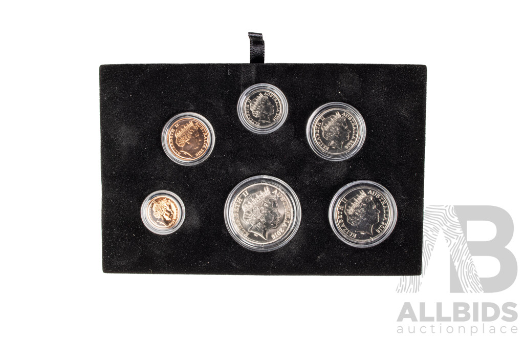Australian RAM 2016 Six UNC Coin Set, In Come the Dollars in Come the Cents, Decimal Money for Australia with Round Silver Fifty Cent Coin