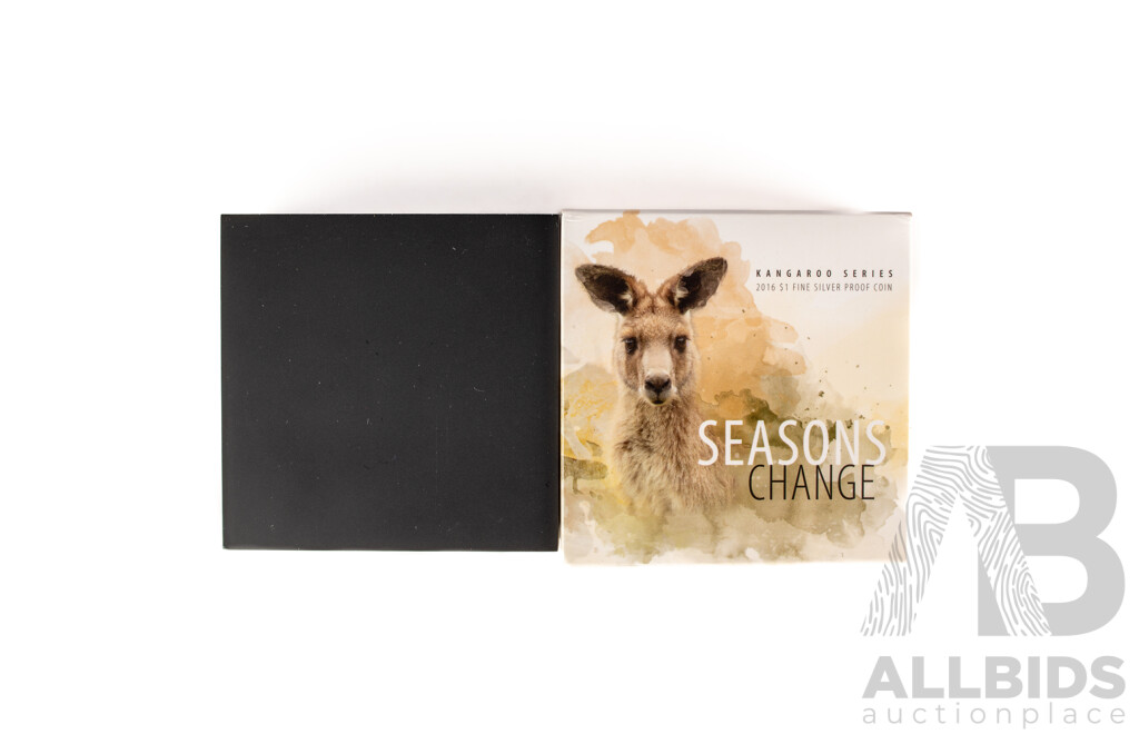 Australian RAM 2016 One Dollar Silver Proof Coin, Kangaroo Series, Seasons Change .999