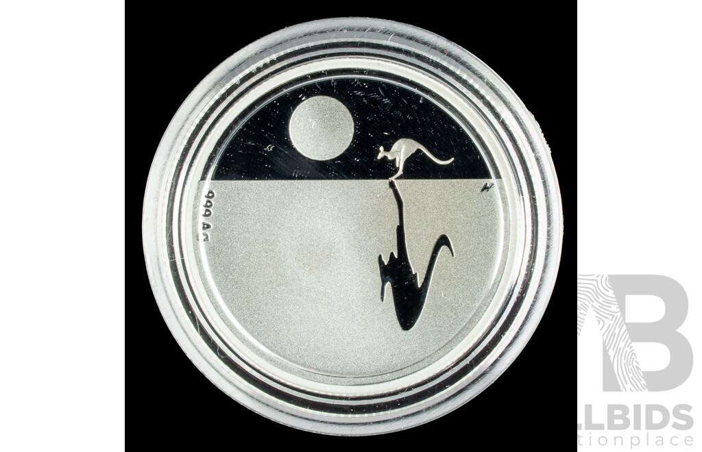 Australian RAM 2017 Silver Proof One Dollar Coin, Kangaroo at Sunset .999