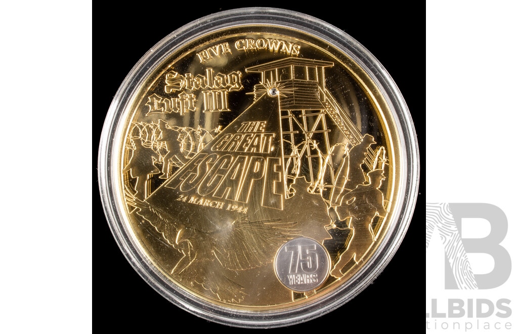 The Bradford Exchange 2019 Layered 24ct Gold Five Crown Coin, The Great Escape 75th Anniversary