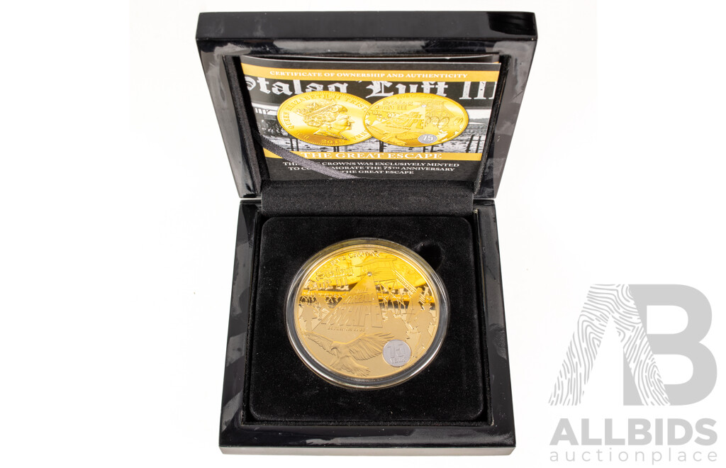 The Bradford Exchange 2019 Layered 24ct Gold Five Crown Coin, The Great Escape 75th Anniversary