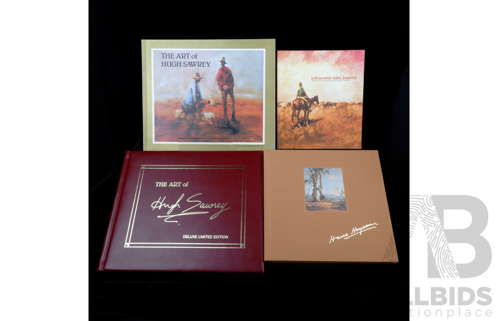 Collection Four Books Relating to Australian Art Including Limited Edition 37 of 500, The Art of Hugh Sawrey, J T Hopper, 1981 and More