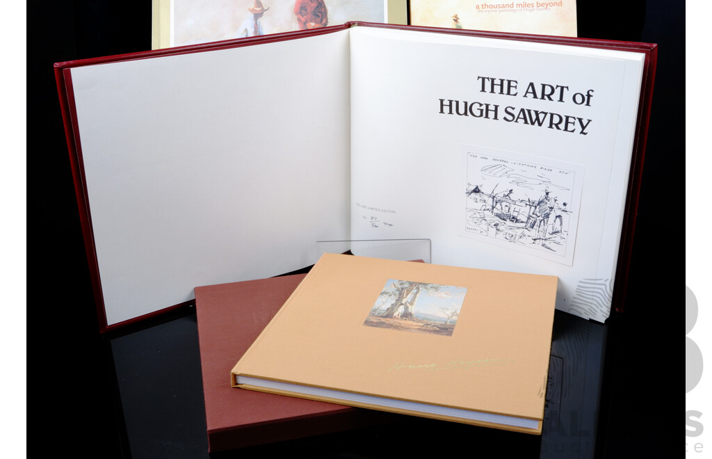 Collection Four Books Relating to Australian Art Including Limited Edition 37 of 500, The Art of Hugh Sawrey, J T Hopper, 1981 and More