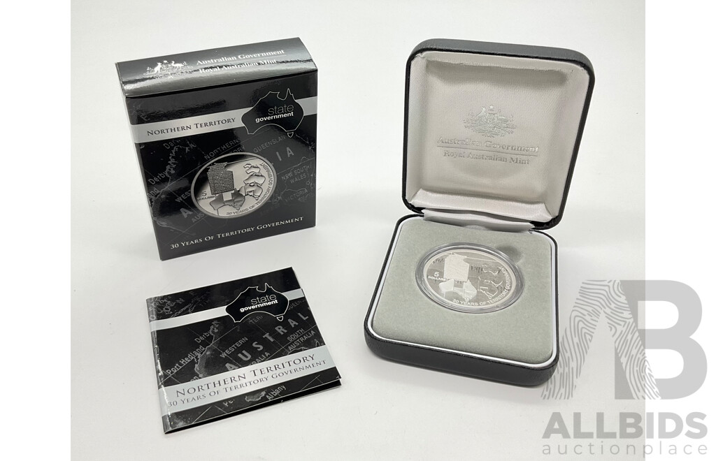 Australian RAM 2008 Commemorative Silver Five Dollar Coin, 30 Years of Territory Government - Northern Territory .999