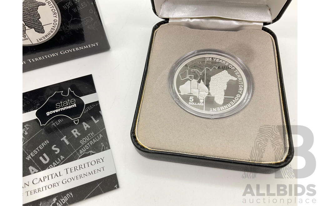 Australian RAM 2014 Commemorative Silver Five Dollar Coin, 25 Years of Territory Government - Australian Capital Territory .999