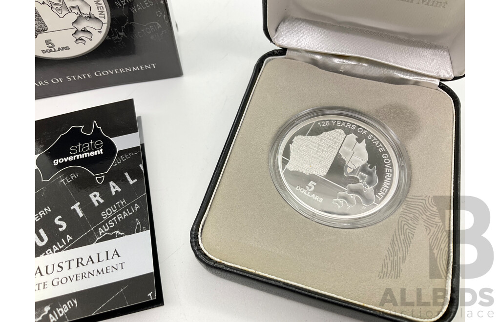 Australian RAM 2015 Commemorative Silver Five Dollar Coin, 125 Years of State Government - Western Australia .999