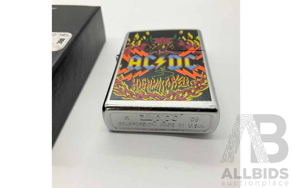 Zippo Lighter in Original Case, AC/DC Highway to Hell, Made in USA