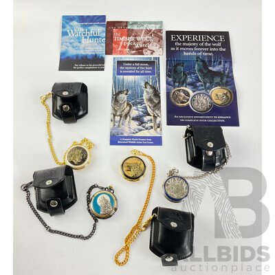 Franklin Mint Spirit of the Wolf Collector Pocket Watches