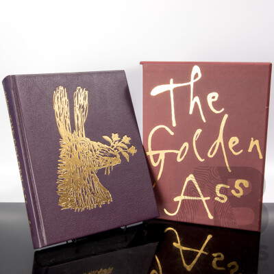 Limited Edition 249 of 1000, Signed by Artist Quentin Blake, the Golden Ass or Metamorphoses, Apuleius, Folio Society, Indian Goat Skin with Embossed Design Hardcover and Slip Case