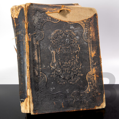 Antique Volume, the Holy Bible, George E B Eyre & William Spottiswoode, 1883, Embossed Leather Bound Hardcover