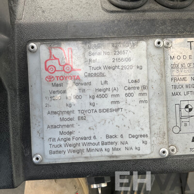 2006 TOYOTA 42-FG18 Counterbalance Forklift