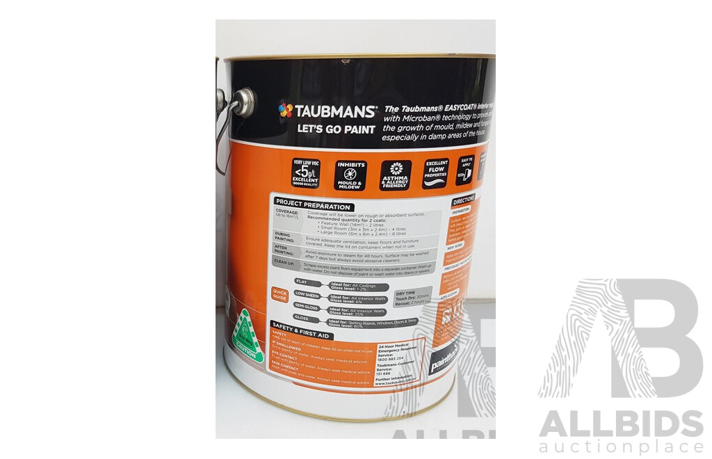 TAUBMANS Easy Coat Low Sheen White for Interior Walls 10L