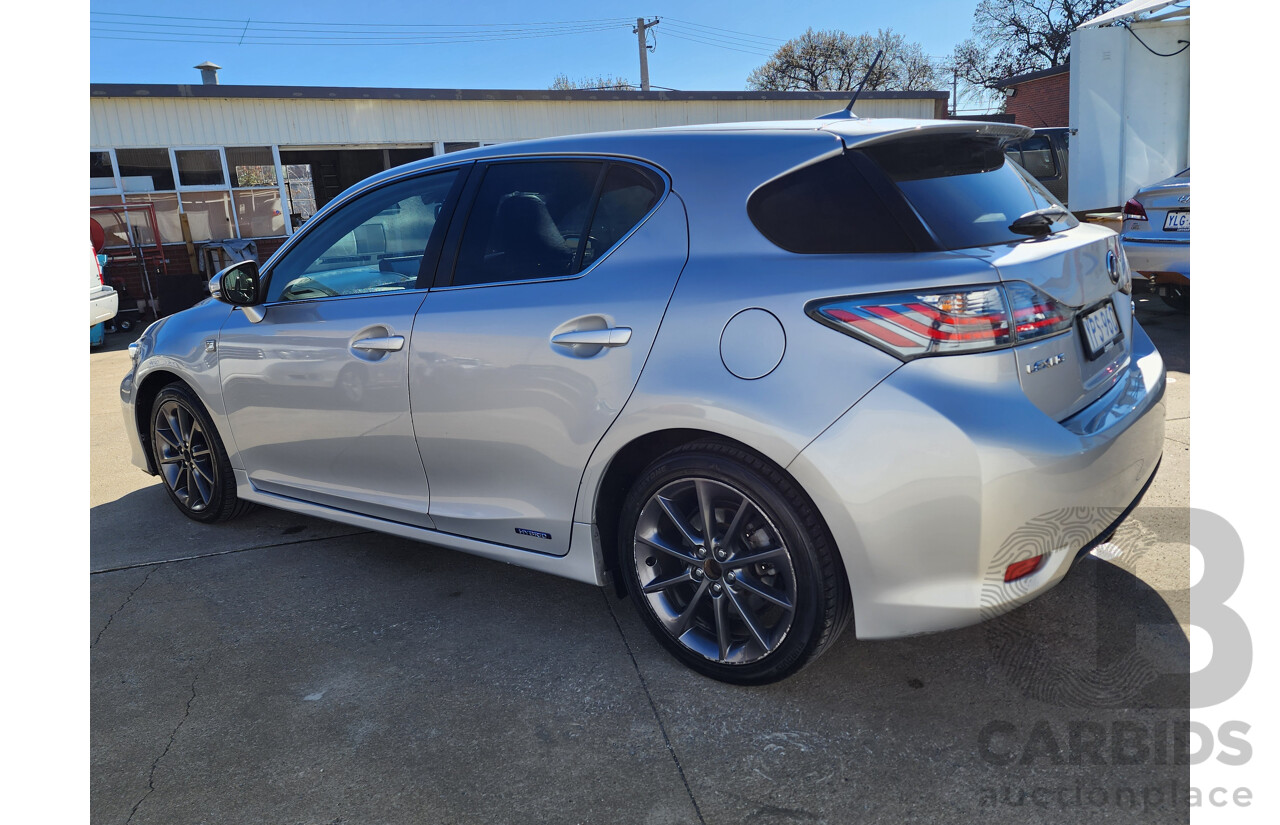 03/2011 Lexus CT 200H. Hybrid F SPORT FWD ZWA10R 5D Hatchback Silver 1.8L