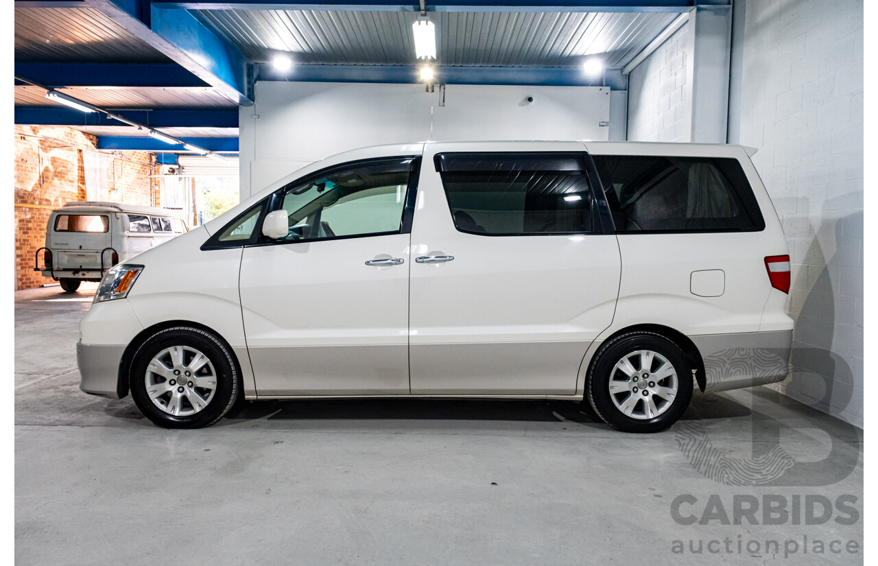 08/2003 Toyota Alphard G MZ (4x4) MNH15W 4d Van White V6 3.0L - 6 Seater - 05/2020 Used Import